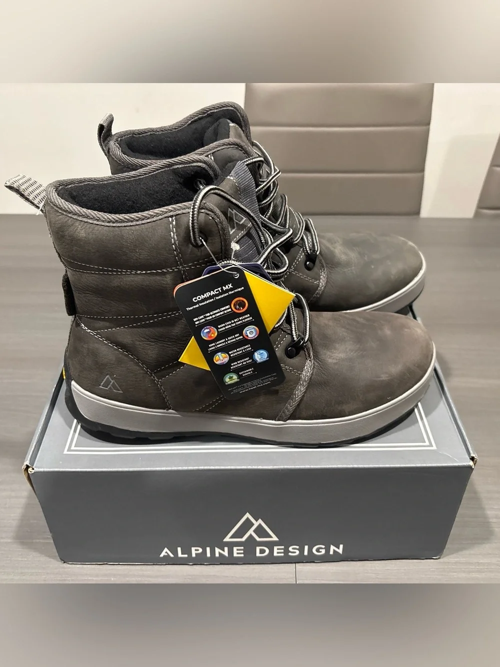 Alpine Design Ezra Lace Up Men’s Gray Waterproof Hiking Boots - Outdoor
